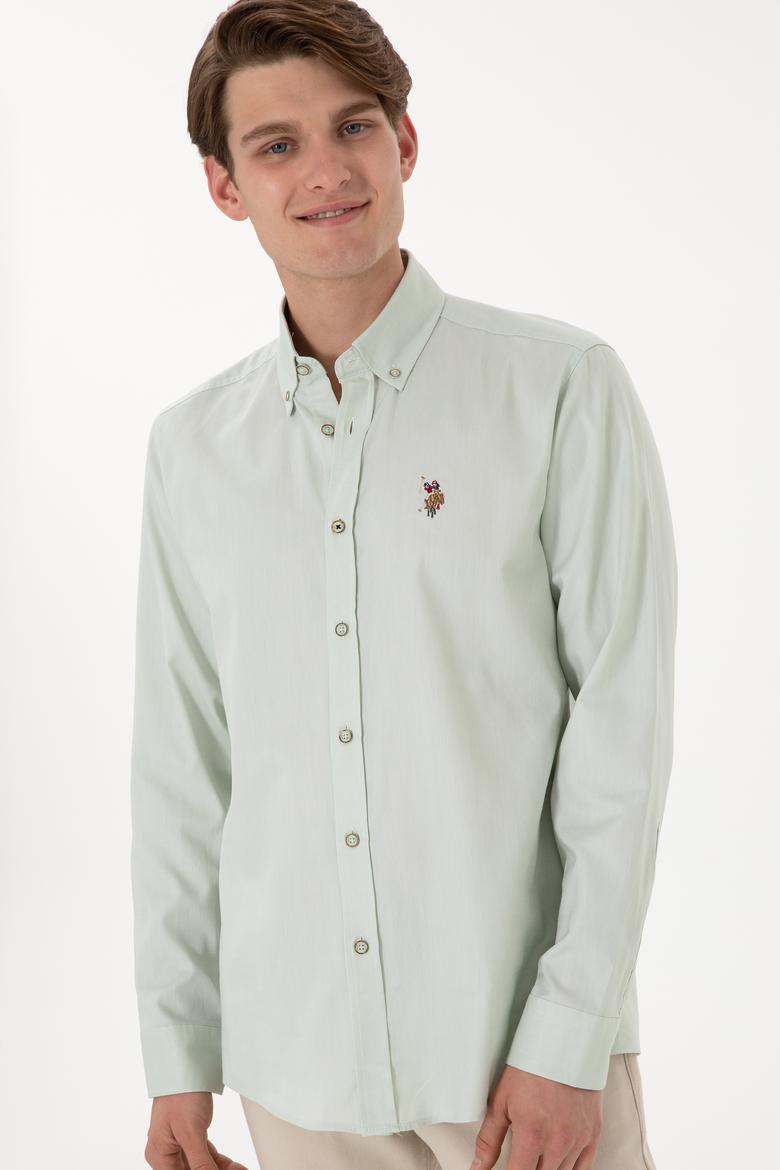 Erkek Su Yeşili Uzun Kollu Basic Gömlek - 50297981070