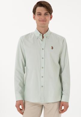 Erkek Su Yeşili Uzun Kollu Basic Gömlek - 50297981070