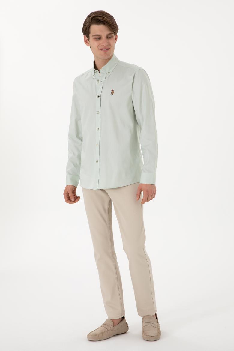 Erkek Su Yeşili Uzun Kollu Basic Gömlek - 50297981070