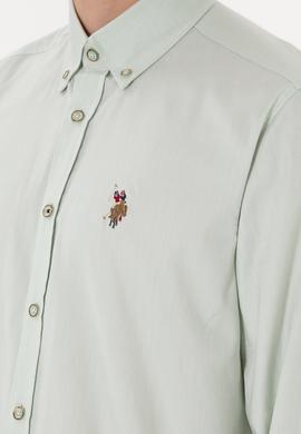 Erkek Su Yeşili Uzun Kollu Basic Gömlek - 50297981070