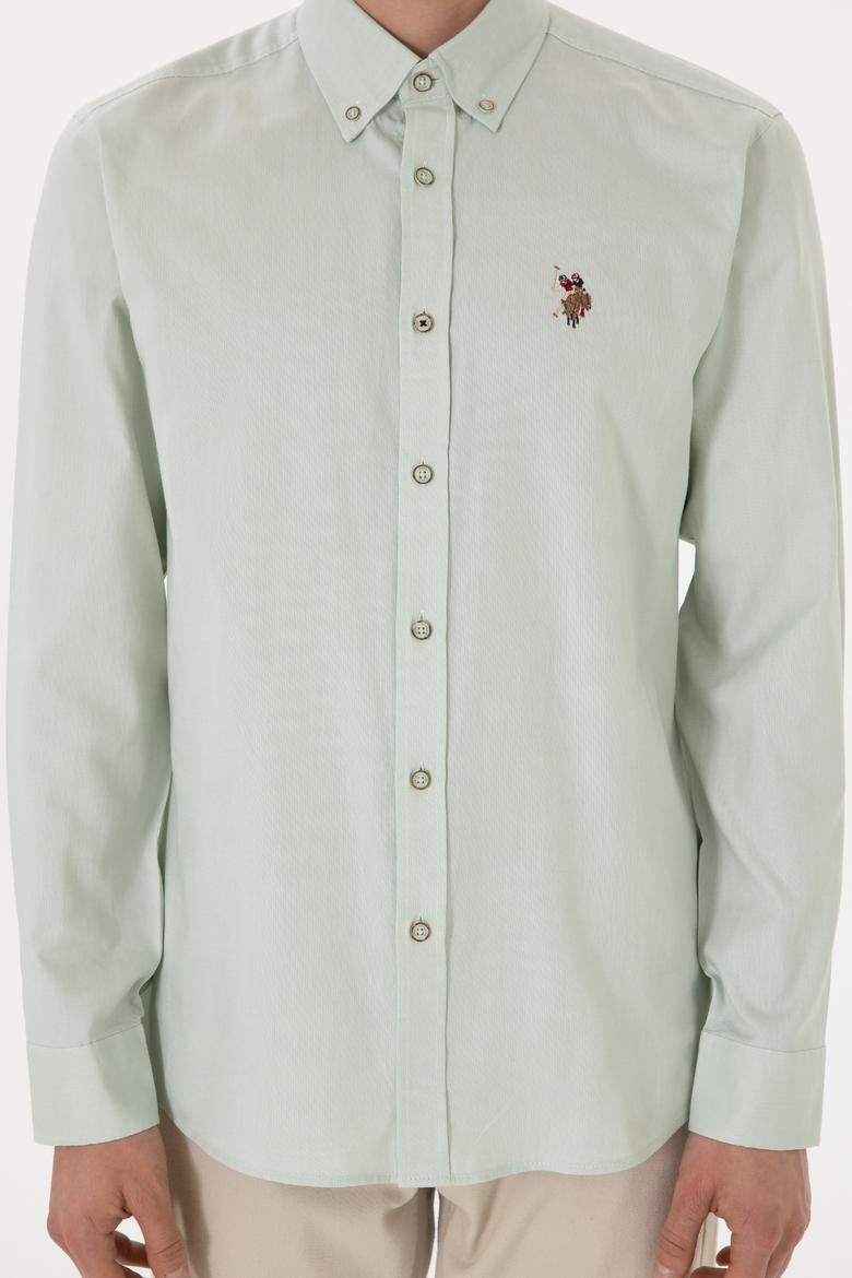 Erkek Su Yeşili Uzun Kollu Basic Gömlek - 50297981070