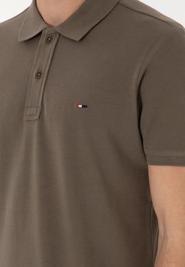 Erkek Slim Fit Polo Yaka Vizon Basic Tişört - 50297983059