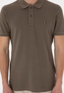Erkek Slim Fit Polo Yaka Vizon Basic Tişört - 50297983059