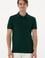 Erkek Slim Fit Polo Yaka Koyu Yeşil Basic Tişört