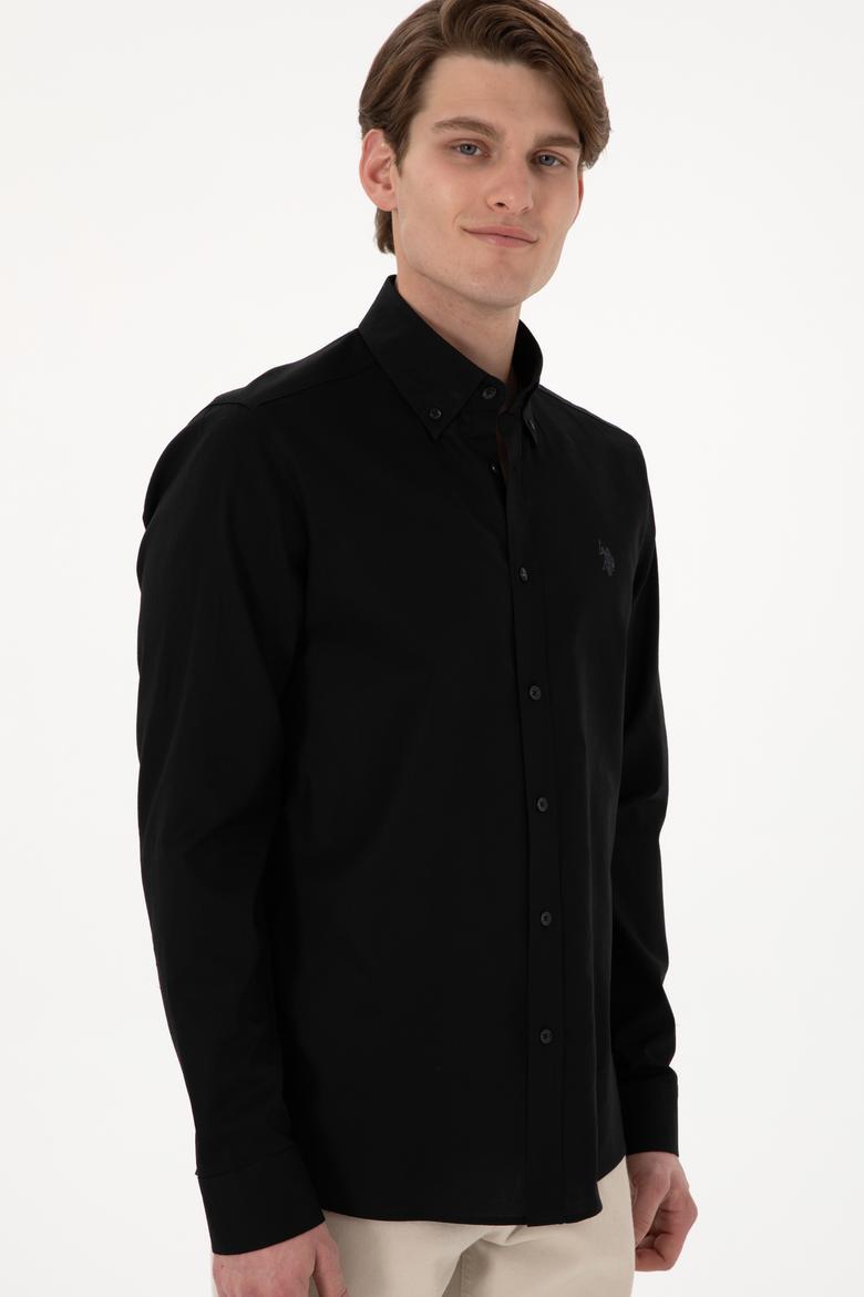 Erkek Siyah Uzun Kollu Basic Gömlek - 50298001033