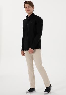 Erkek Siyah Uzun Kollu Basic Gömlek - 50298001033