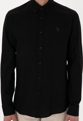 Erkek Siyah Uzun Kollu Basic Gömlek - 50298001033