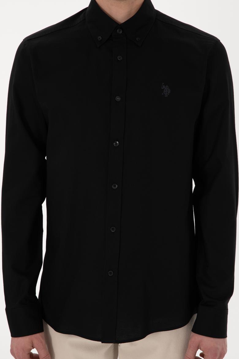 Erkek Siyah Uzun Kollu Basic Gömlek - 50298001033