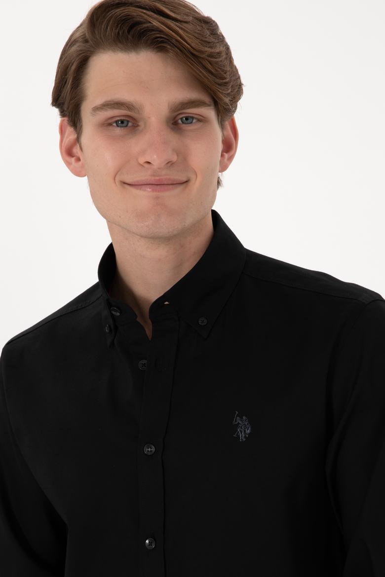 Erkek Siyah Uzun Kollu Basic Gömlek - 50298001033