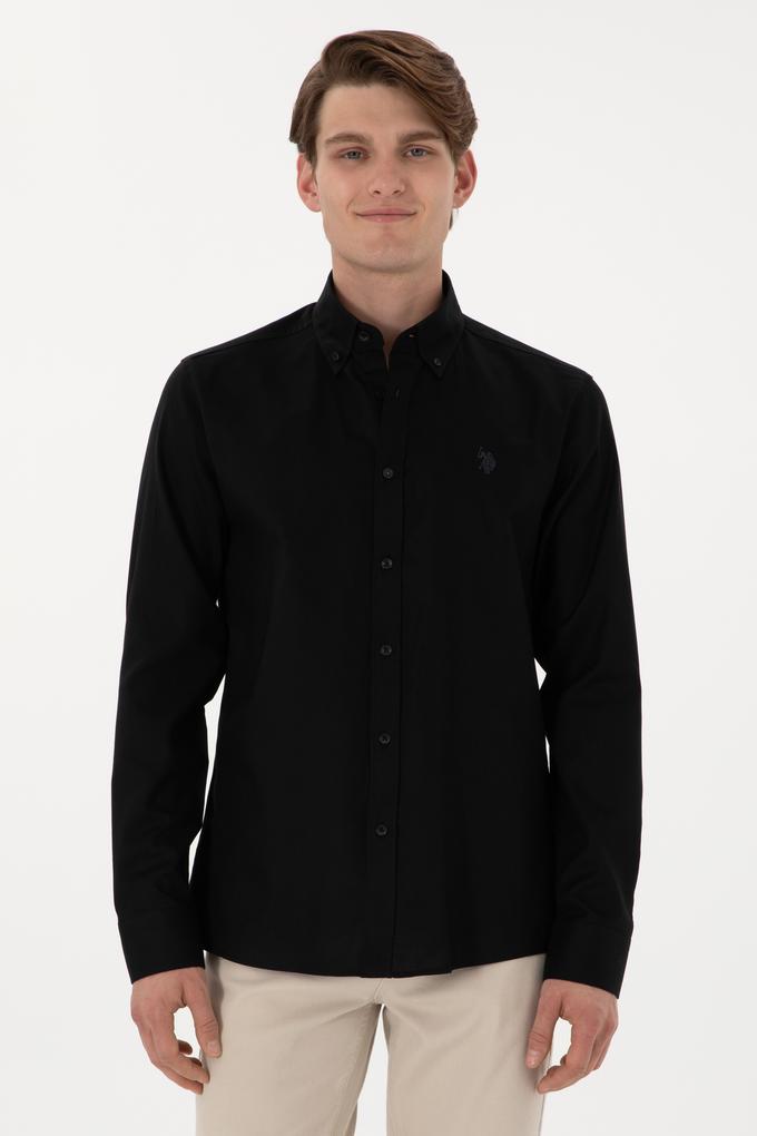 Erkek Siyah Uzun Kollu Basic Gömlek