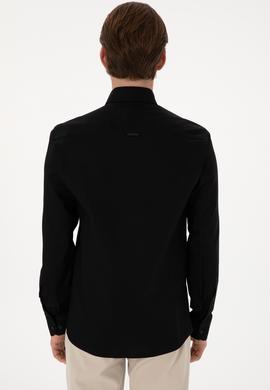 Erkek Siyah Uzun Kollu Basic Gömlek - 50298001033