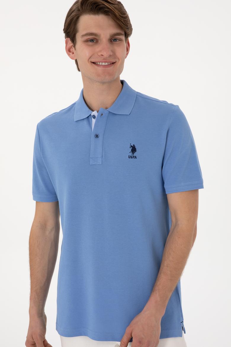 Erkek Regular Fit Polo Yaka Koyu Mavi Basic Tişört - 50298031110
