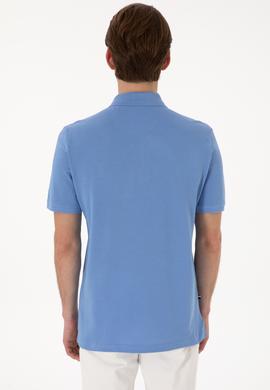 Erkek Regular Fit Polo Yaka Koyu Mavi Basic Tişört - 50298031110