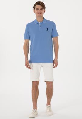 Erkek Regular Fit Polo Yaka Koyu Mavi Basic Tişört - 50298031110