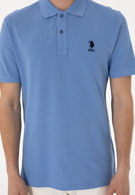 Erkek Regular Fit Polo Yaka Koyu Mavi Basic Tişört - 50298031110