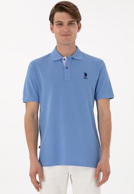 Erkek Regular Fit Polo Yaka Koyu Mavi Basic Tişört - 50298031110