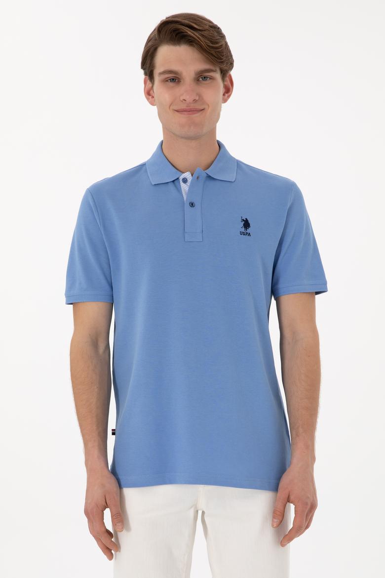 Erkek Regular Fit Polo Yaka Koyu Mavi Basic Tişört