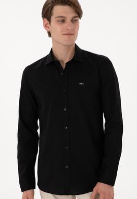 Erkek Siyah Uzun Kollu Basic Gömlek - 50298004032