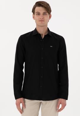 Erkek Siyah Uzun Kollu Basic Gömlek - 50298004032