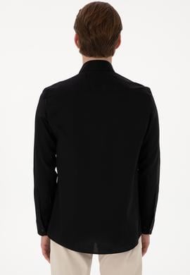 Erkek Siyah Uzun Kollu Basic Gömlek - 50298004032