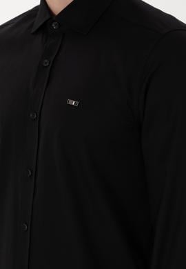 Erkek Siyah Uzun Kollu Basic Gömlek - 50298004032