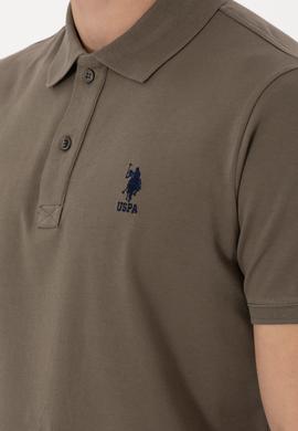 Erkek Slim Fit Polo Yaka Vizon Basic Tişört - 50298011106