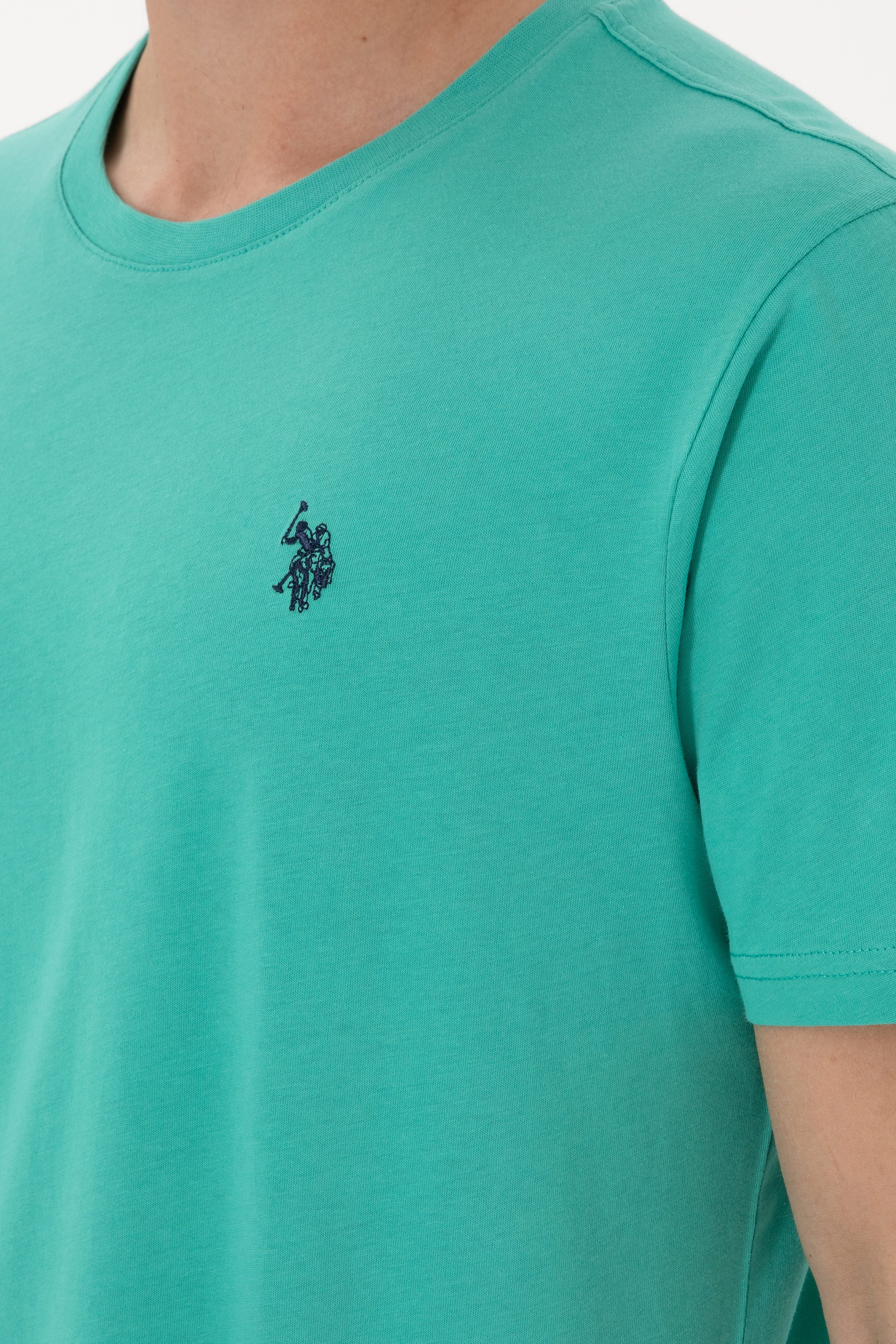 Erkek Regular Fit Bisiklet Yaka Mint Basic Tişört - Image 7