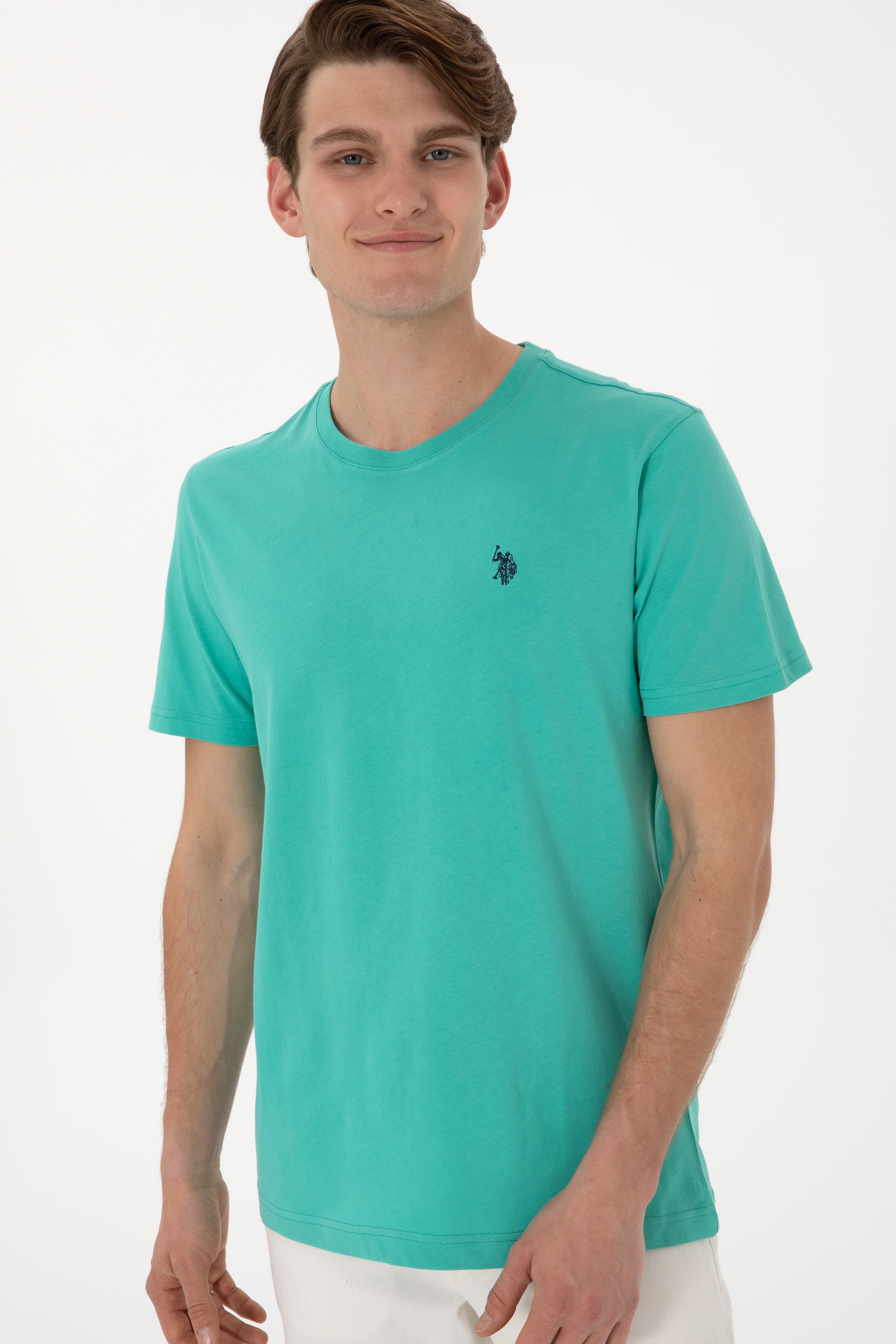 Erkek Regular Fit Bisiklet Yaka Mint Basic Tişört