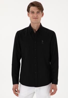 Erkek Siyah Uzun Kollu Basic Gömlek - 50298021019