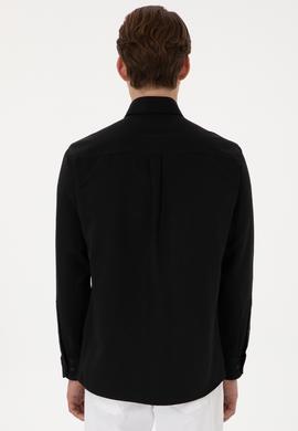 Erkek Siyah Uzun Kollu Basic Gömlek - 50298021019