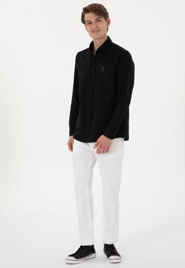 Erkek Siyah Uzun Kollu Basic Gömlek - 50298021019