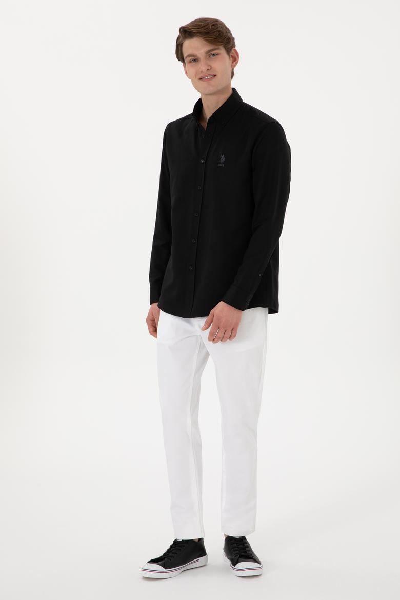 Erkek Siyah Uzun Kollu Basic Gömlek - 50298021019