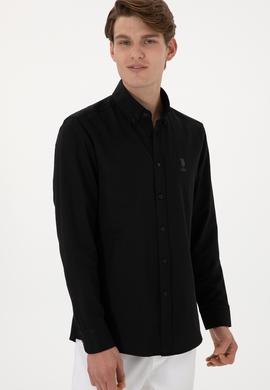 Erkek Siyah Uzun Kollu Basic Gömlek - 50298021019