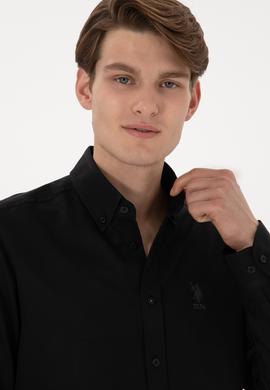 Erkek Siyah Uzun Kollu Basic Gömlek - 50298021019