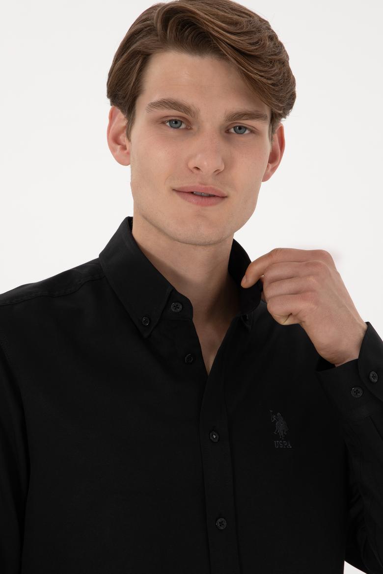 Erkek Siyah Uzun Kollu Basic Gömlek - 50298021019