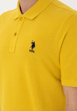 Erkek Regular Fit Polo Yaka Sarı Basic Tişört - 50298031310