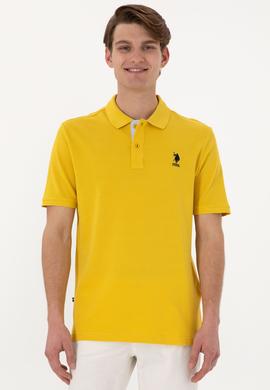 Erkek Regular Fit Polo Yaka Sarı Basic Tişört - 50298031310