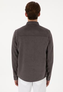 Erkek Antrasit Deri Ceket - 50307337004