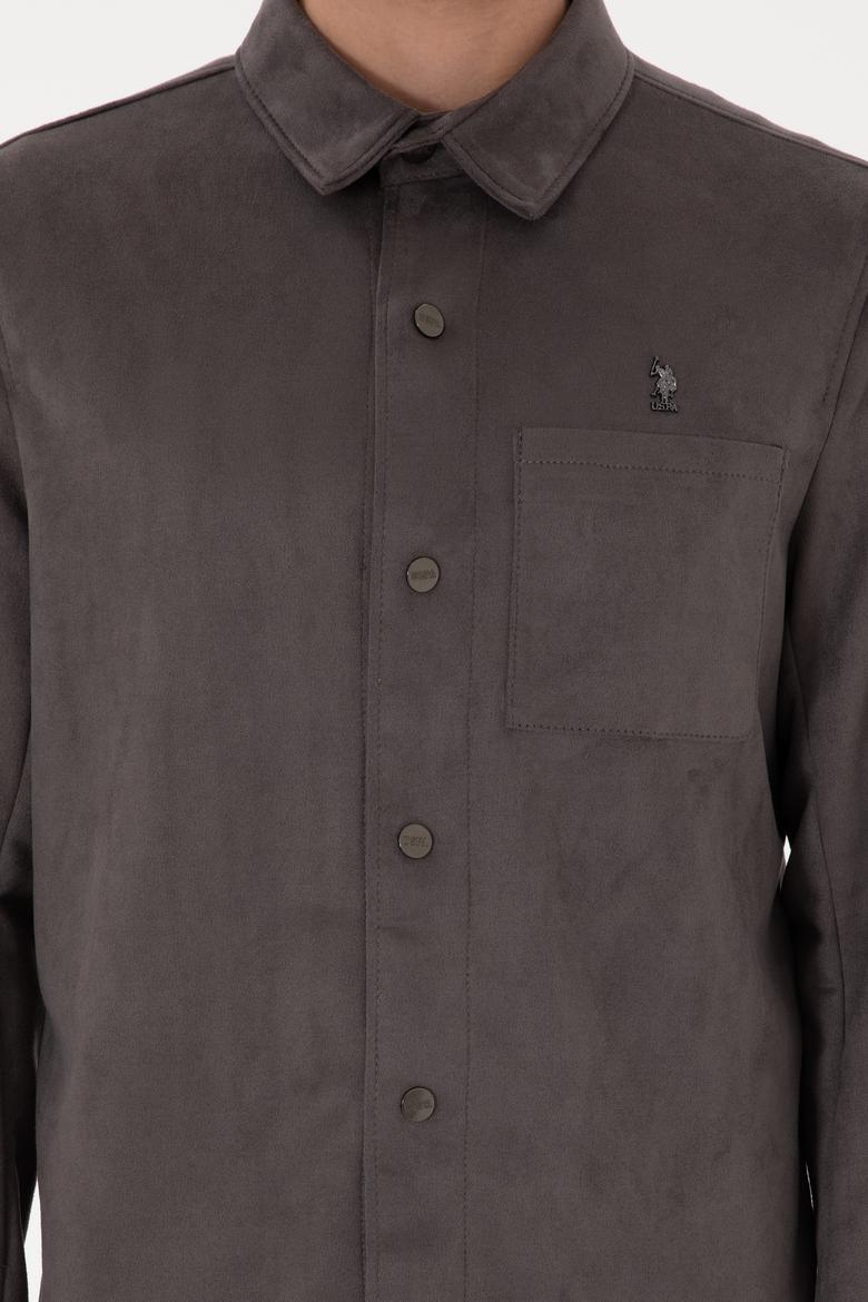 Erkek Antrasit Deri Ceket - 50307337004