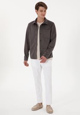 Erkek Antrasit Deri Ceket - 50307337004