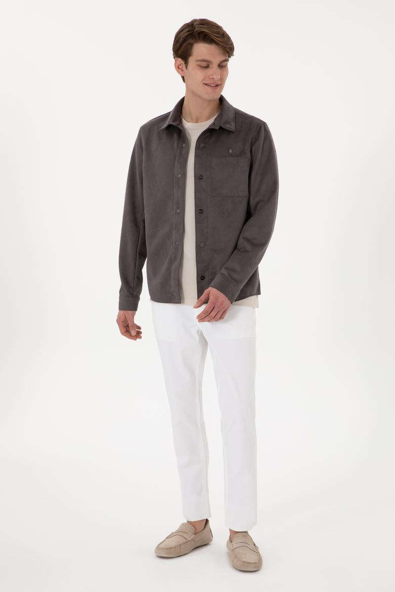 Erkek Antrasit Deri Ceket - 50307337004