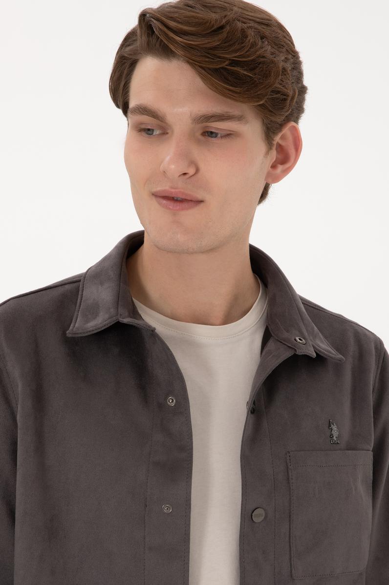 Erkek Antrasit Deri Ceket