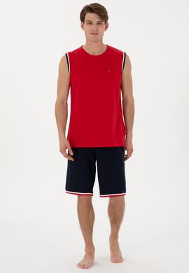 Erkek Bisiklet Yaka Kırmızı Pijama Takımı - 50309234003