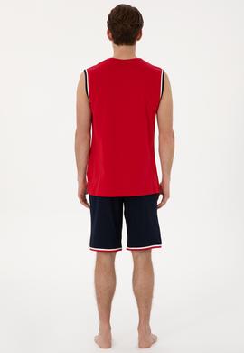 Erkek Bisiklet Yaka Kırmızı Pijama Takımı - 50309234003