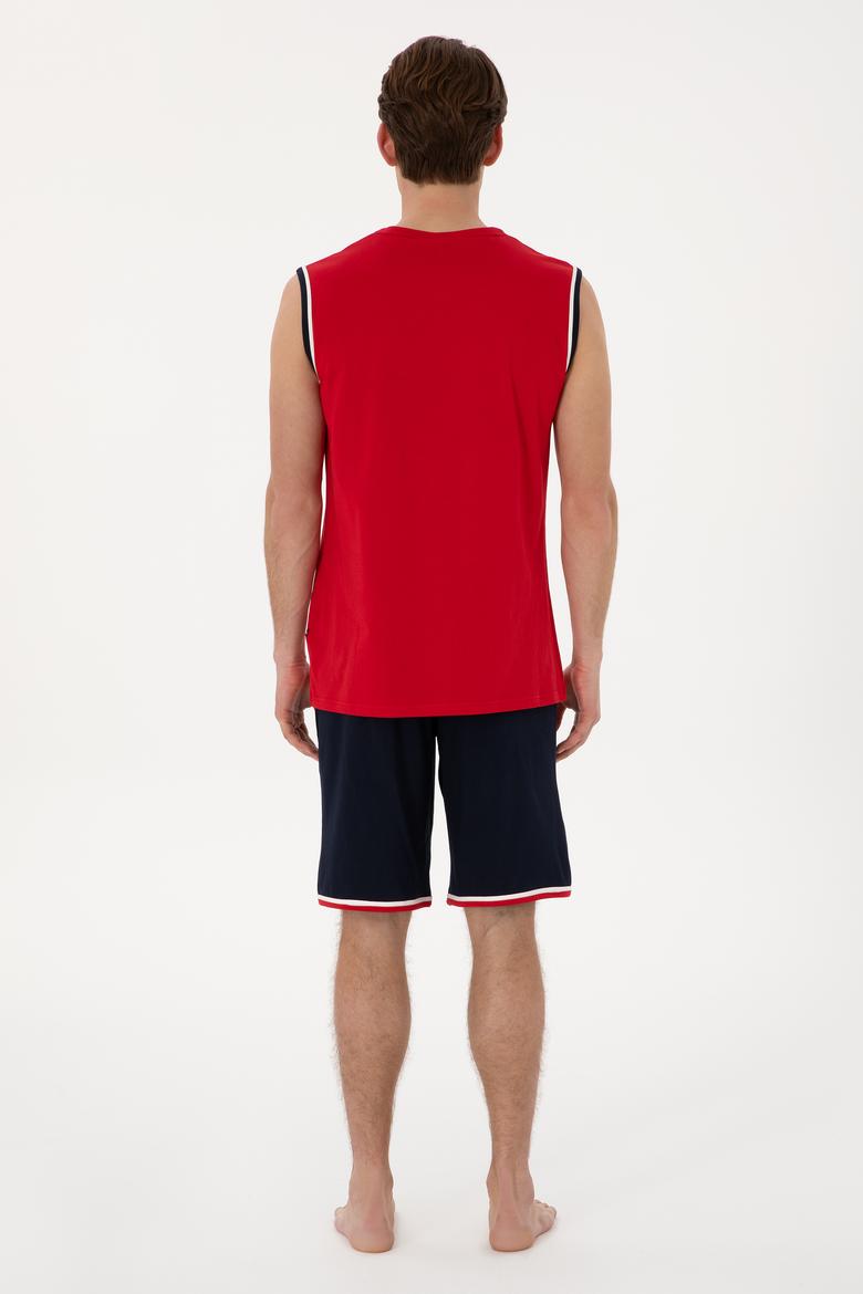 Erkek Bisiklet Yaka Kırmızı Pijama Takımı - 50309234003