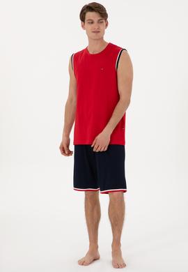 Erkek Bisiklet Yaka Kırmızı Pijama Takımı - 50309234003