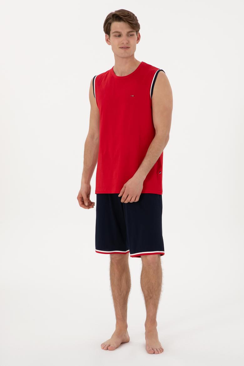 Erkek Bisiklet Yaka Kırmızı Pijama Takımı - 50309234003