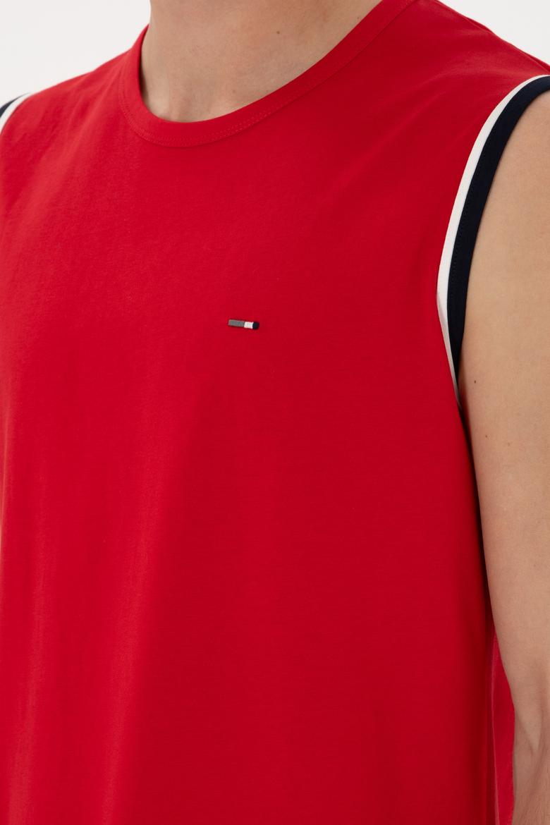 Erkek Bisiklet Yaka Kırmızı Pijama Takımı - 50309234003