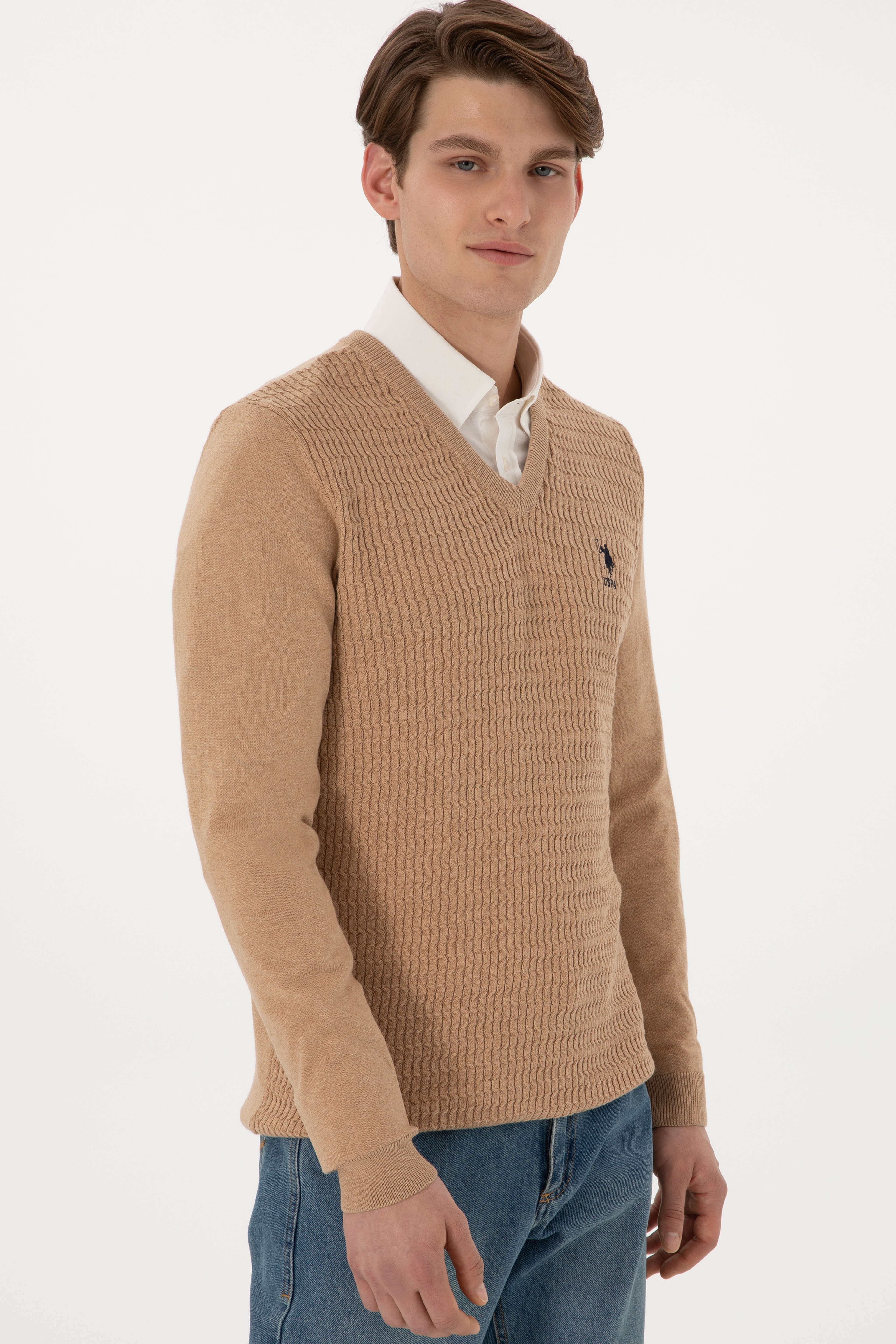 Erkek Camel Melanj Basic Kazak - Image 3