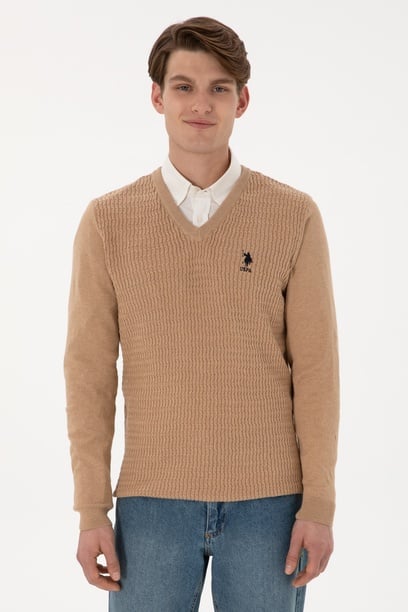 Erkek Camel Melanj Basic Kazak